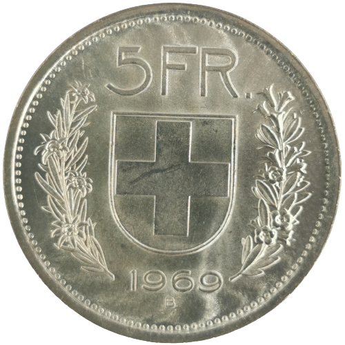 5 Francs 1969 Švajčiarsko