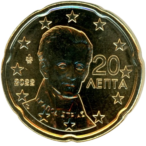 20 cent 2022 Grécko ob.UNC
