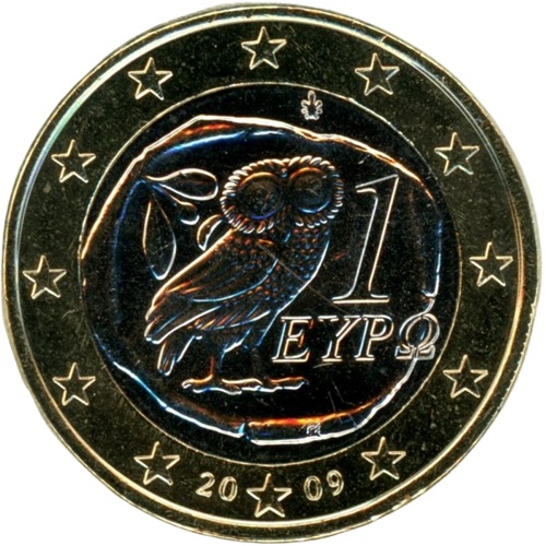 1 euro 2009 Grécko ob.UNC 