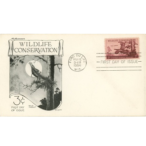 FDC 1956 USA, Wildlife Conservation - Wild turkey