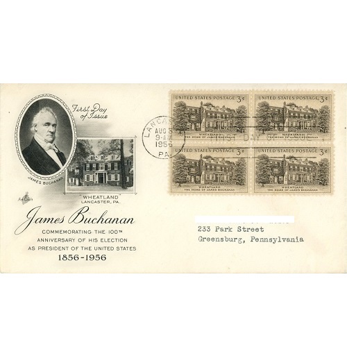 FDC 1956 USA, Home of James Buchanan