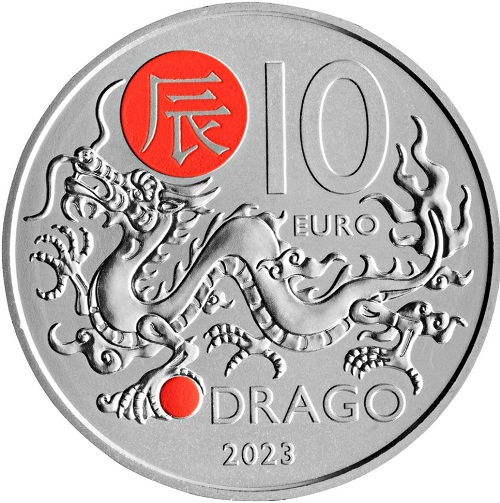 10 euro 2023 San Maríno BU Chinese Lunar Calendar Dragon