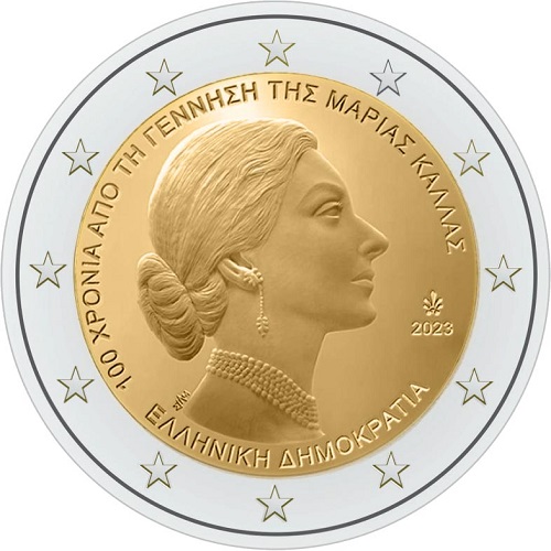2 euro 2023 Grécko cc.UNC, Marie Callas