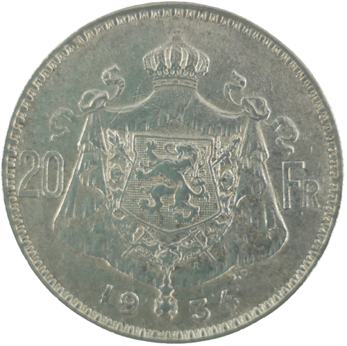 20 Francs 1934 Belgicko, Legend in French