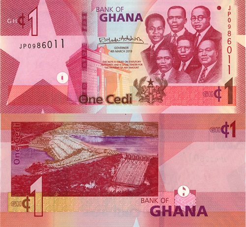 1 Cedi 2019 Ghana UNC séria JP