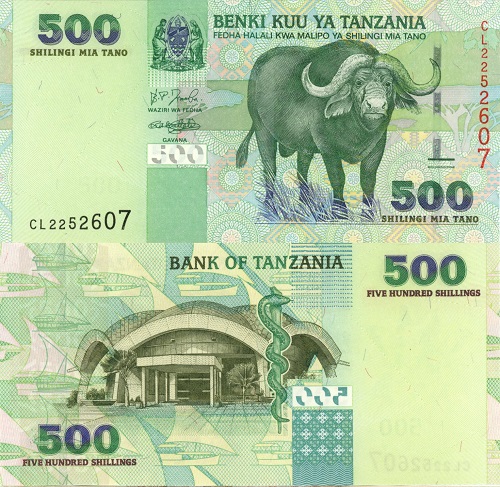 500 Shillingi 2003 Tanzánia UNC séria CL