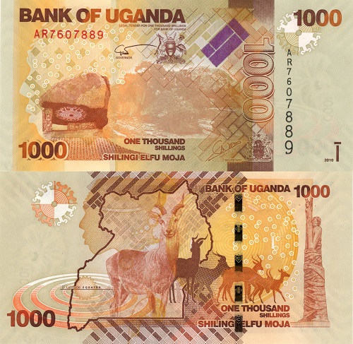 1000 Schillings 2010 Uganda UNC séria AR