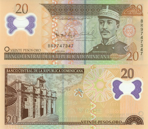 20 Pesos 2009 Dominikánska republika UNC séria BR