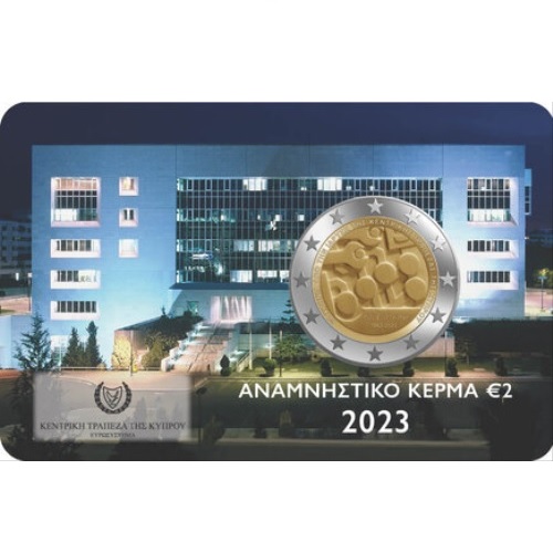 2 euro 2023 Cyprus BU karta, Centrálna banka Cypru
