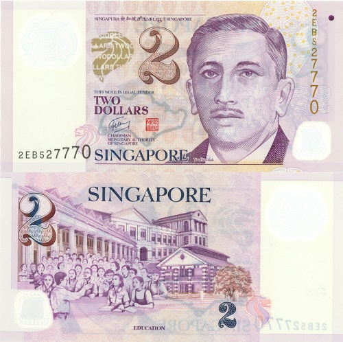 2 Dollar 2005 Singapúr UNC séria 2EB