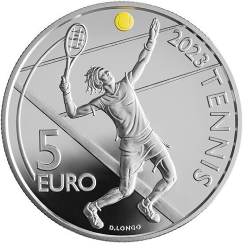 5 euro 2023 San Maríno PROOF Internatonal Tennis
