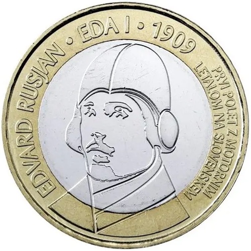 3 euro 2009 Slovinsko cc.UNC 100. výročie prvého motorového letu nad Slovinskom
