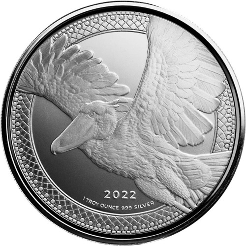 1000 Francs 2022 Kongo BU 1 Oz Ag Shoebill Stork