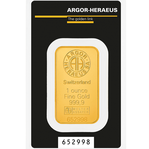 Investičné zlato - zlatá tehlička 1 Oz 31,1g  999,9 Heraeus 