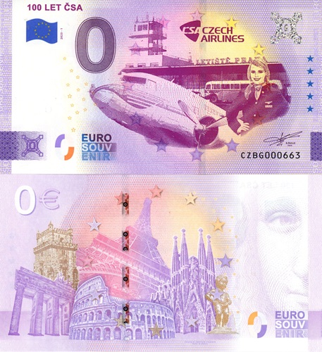 0 euro suvenír 2023/1 Česko UNC 100 Let ČSA (ND)