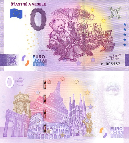 0 euro suvenír 2023/5 Slovensko UNC Šťastné a Veselé (ND)