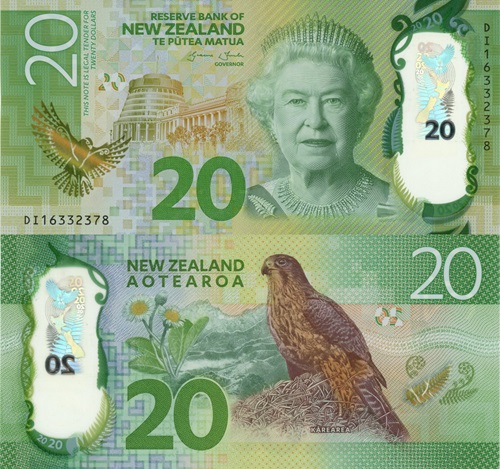 20 Dollars 2016 Nový Zéland UNC séria DI