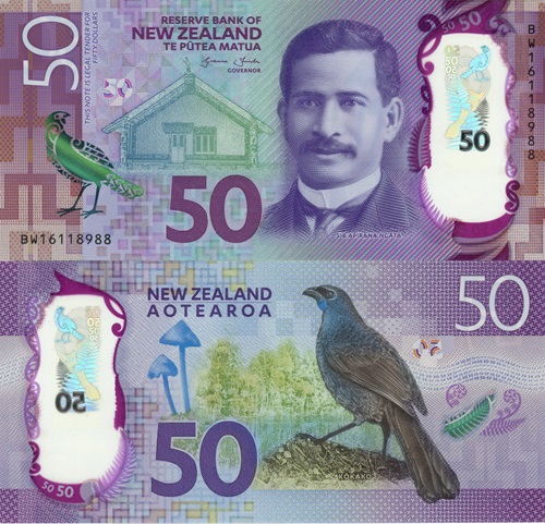 50 Dollars 2016 Nový Zéland UNC séria BW