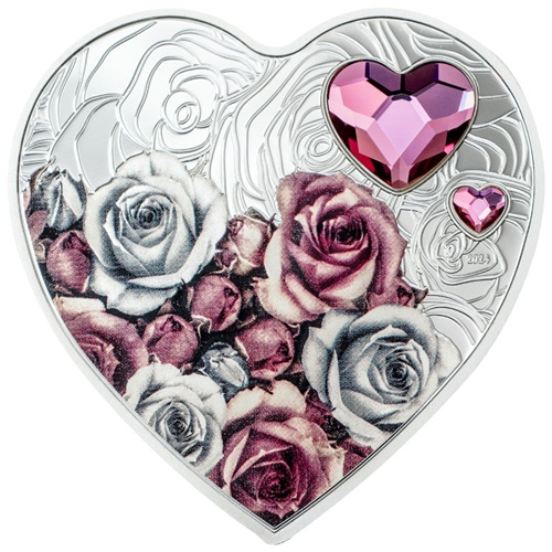 5 Dollars 2024 Cook Islands PROOF farbená 20g Ag Brilliant Love - Roses