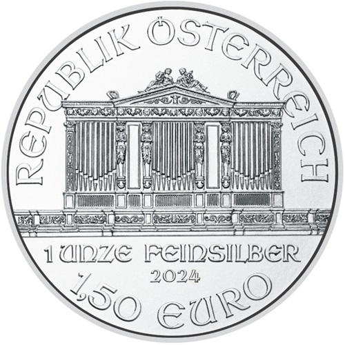 1.50 euro 2024 Rakúsko BU 1 Oz Ag, Wiener Philharmoniker 