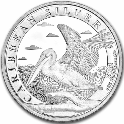 Dollar 2023 Barbados BU 1 Oz Ag Caribbean Pelican (X:4:1)