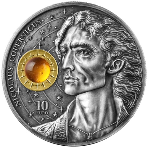 10 euro 2023 Malta BU farbená Antique 2 Oz Ag, Mikuláš Kopernik