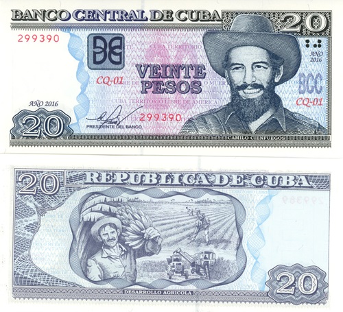 20 Pesos 2016 Kuba UNC séria CQ-01