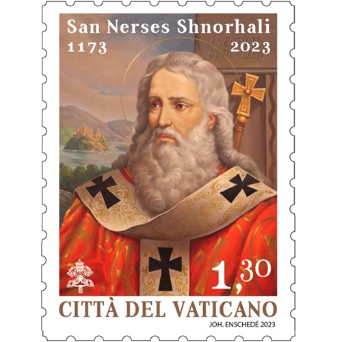 Známka 2023 Vatikán čistá, San Nerses Shnorhali