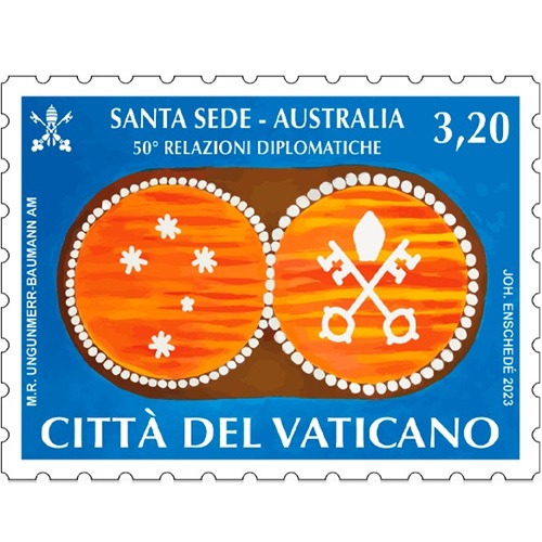 Známka 2023 Vatikán čistá, diplomacia Svätá stolica a Austrália