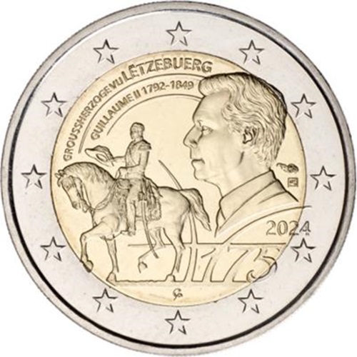2 euro 2024 Luxembursko cc.UNC, úmrtie veľkovojvodu Guillauma II.