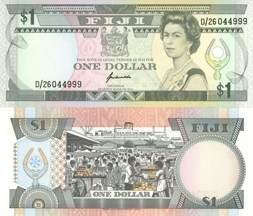 1 Dollar 1993 Fidži UNC séria D