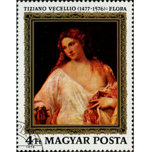 Známka 1976 Maďarsko pečiatkovaná, Tiziano Vecellio - Flora