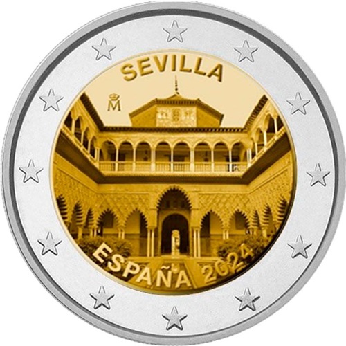 2 euro 2024 Španielsko cc.UNC, Katedrála v Seville
