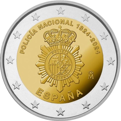 2 euro 2024 Španielsko cc.UNC, Národná polícia