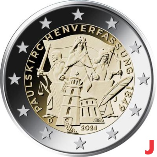2 euro 2024 J Nemecko cc.UNC, kostol sv. Pavla v Mníchove