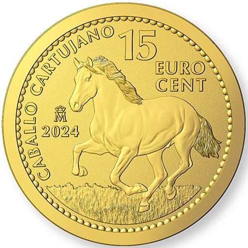 15 cent 2024 Španielsko PROOF 1/10 Oz Au, Carthusian Horse