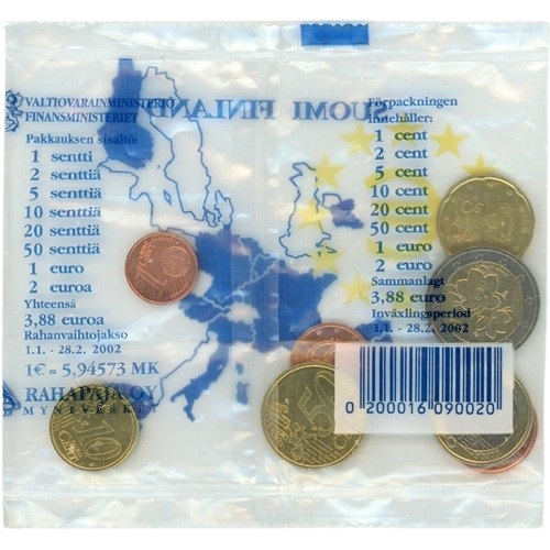 Štartovací balíček 2002 Fínsko UNC (3,88€)