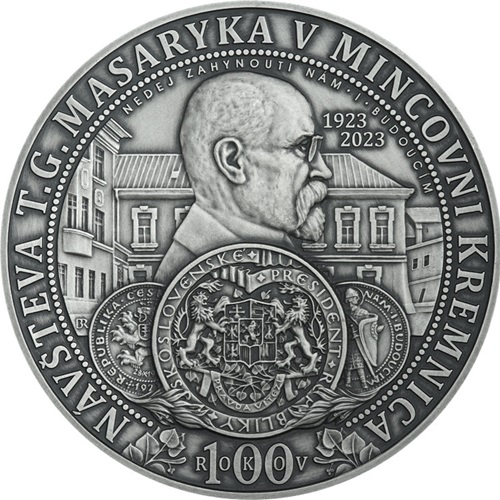 Strieborná medaila, 100.výročie od návštevy T. G. Masaryka v Mincovni Kremnica