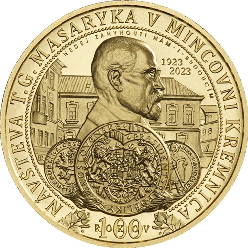 Zlatá medaila, 100.výročie od návštevy T. G. Masaryka v Mincovni Kremnica