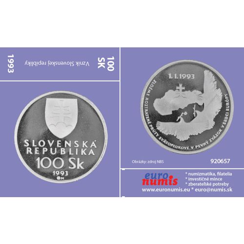 Papierový prebal na 100 korún 1993 Slovensko PROOF, Vznik Slovenskej republiky