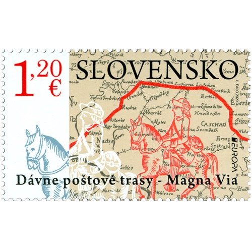 Známka 2020 Slovensko čistá, Dávne poštové trasy – Magna Via (711)