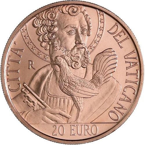 20 euro 2024 Vatikán BU, Saint Peter and the Rooster