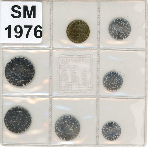 SET 1976 San Maríno UNC (188 Lire)