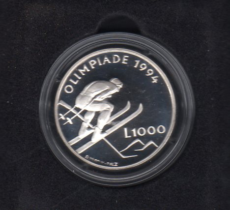 1000 Lire 1994 San Marino PROOF Olympiade 94