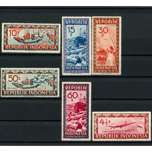 Známky 1949 Indonézia čisté, Ukončenie holandskej námornej blokády