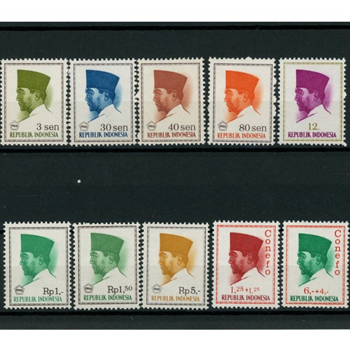 Známky 1964 - 66 Indonézia čisté, prezident Sukarno