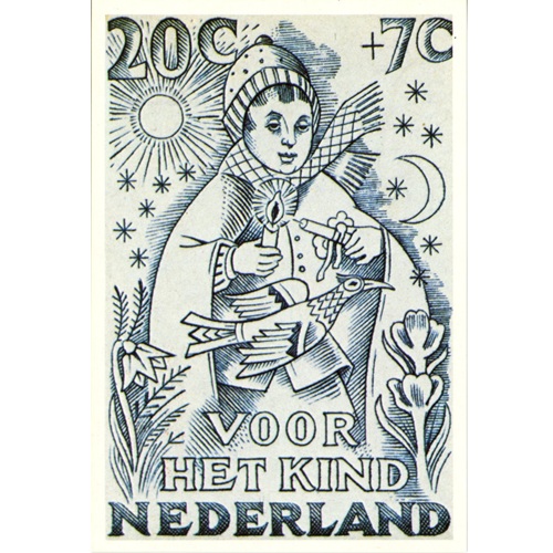 Pohľadnica 1980 Holandsko čistá, Starostlivosť o deti (20+7 C)
