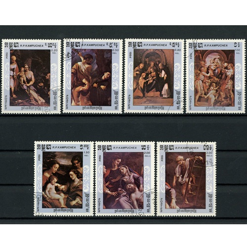 Známky 1984 Kambodža pečiatkované, úmrtie Correggia