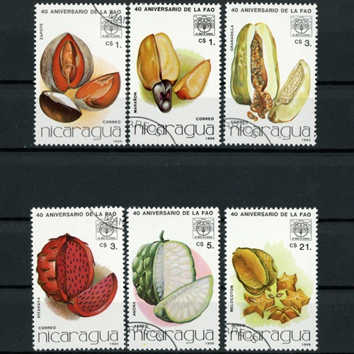 Známky 1986 Nikaragua pečiatkované, 40. výročie FAO