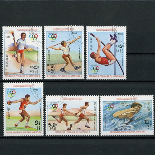 Známky 1983 Kambodža pečiatkované, OH - Los Angeles 1984 (6 ks)